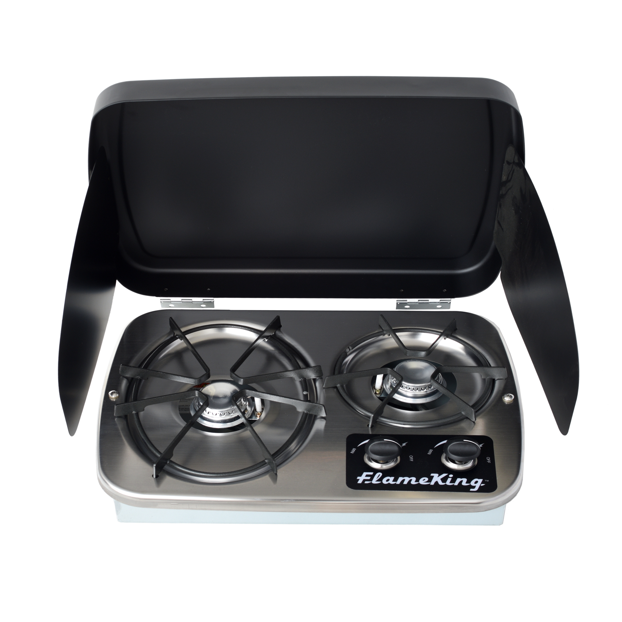 Flame King, 2 burner built in rv cooktop stove, YSN-HT-600-i